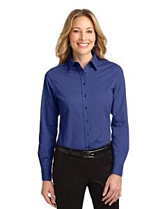 Port Authority® Men's &amp; Ladies' Long Sleeve Easy Care Shirt with Logo-Mediterranean Blue